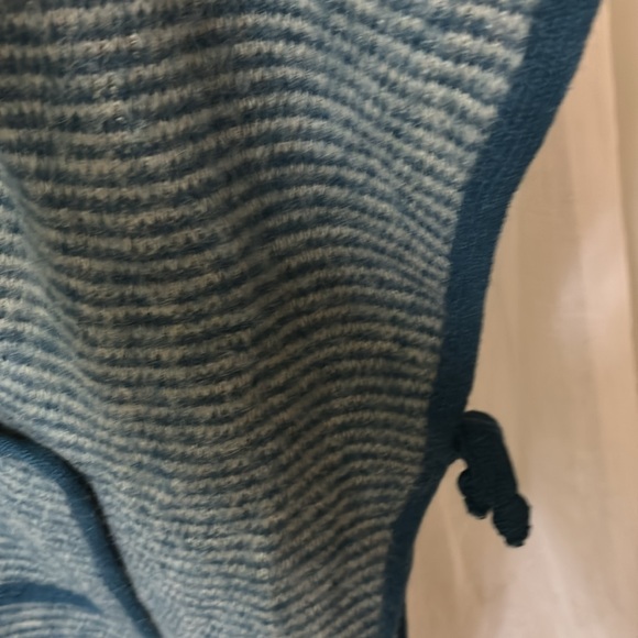 VTG ALAFOSS OF ICELAND OS SHEEP WOOL WINTER PONCHO CAPE COAT Green/Ivory Hood - Picture 7 of 9